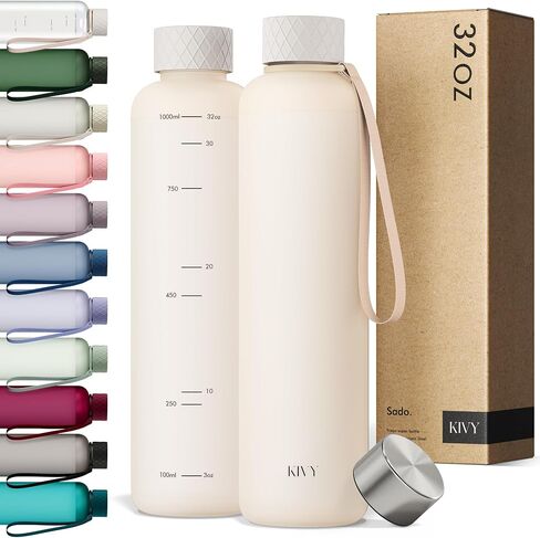 KIVY Slim Water Bottle 22oz [Lightweight & Shatterproof] - Reusable Tritan Water Bottle - Leak Proof Bottle for Women & Men - Water bottle no straw - Dishwasher Safe - BPA Free in Saudi Arabia