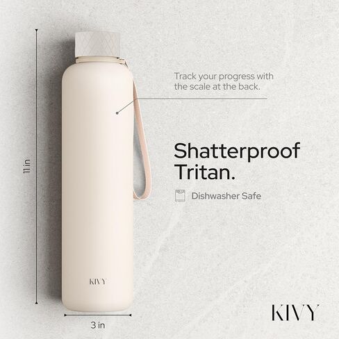 KIVY Slim Water Bottle 22oz [Lightweight & Shatterproof] - Reusable Tritan Water Bottle - Leak Proof Bottle for Women & Men - Water bottle no straw - Dishwasher Safe - BPA Free in Saudi Arabia