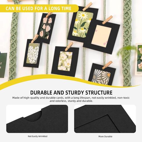 40 Set 3" Paper Picture Frames, Includes Colorful Cardboard Photo Frames with Wooden Clips, Strings for Home Decor in Saudi Arabia