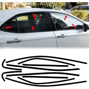 النافذة تقليم Chrome Delete Blackout Overlay Kit Pre-Cut Vinyl متوافق مع Toyota Camry 8th Gen 2018-2023 ، Dewo5465