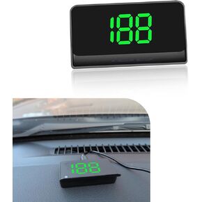 Car Windshield Projection Heads Up Display, GPS Digital Speedometer HUD, USB Cable Plug and Play Car Speed Meter with MPH, Large Font Display Non-Skip Speed for Cars SUVs Trucks (Black)