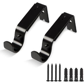 Heavy Duty Adjustable Curtain Rod Brackets, 3 Pack Premium Rod Brackets for Wall, Curtain Rod Hooks, Curtain Rod Hangers for 7/8 or 1 Inch Rod（Gold）