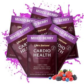 Life's Fortune Trail Pack 5000mg L Arginine 1000mg L Citrulline Complex Powder Drink Supplement, Nitric Oxide Booster, Health Support, Cardio Formula, 1 Serv (1 Servings (Pack of 7), Mixed Berry)