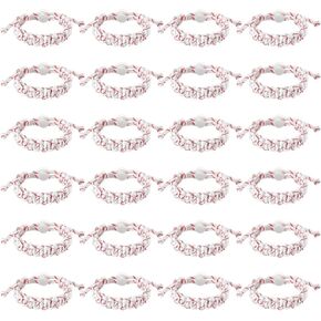 24 PCS Baseball Bracelet للأولاد ، تفضل حفلات البيسبول بحفلات البيسبول معصم سوار مضفر مصنوع يدويًا.