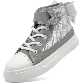Toddler Sneakers for Girls Boys Fashion Canvas High Tops Butterfly Sequins Shoes Kids Casual Walking Shoes