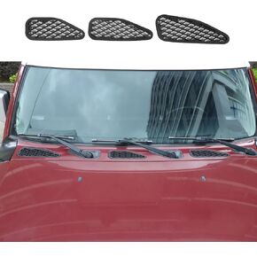 Hood Air Vent Cover Replacement Compatible with Toyota FJ Cruiser 2007-2021, Engine Vent Radiator Guards Grille Vents Insert Mesh Replacement Kit, 3PCS