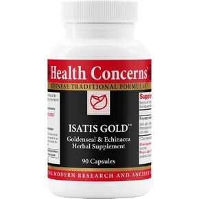Health Concerns Isatis Gold - Immune System Support & Respiratory Tract Supplements - Isatis Leaf, Echinacea, Platycodon, Goldenseal & Ligusticum Root Extract - 90 Capsules
