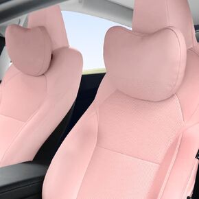 Headrest Pillow Comfortable Neck Pillow Support Cushion for Tesla Model 3 Highland Model Y Model S Model X Cybertruck Adjustable Strap Soft Leather Pillow for Driving, 1 Pack, White