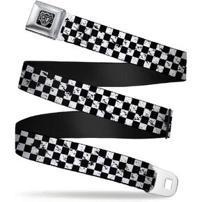 Buckle-Down Seatbelt Belt - Checker Weathered Black/White - 1.0" Wide - 20-36 Inches in Length