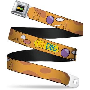 Buckle-Down Seatbelt Belt - CatDog Stretch/CATDOG Logo - 1.0" Wide - 20-36 Inches in Length