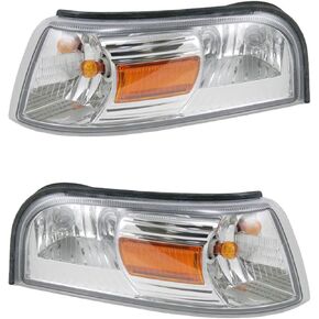 TRQ Driver & Passenger Side Corner Light Set Compatible with 2006-2011 Mercury Grand Marquis FO2526103 FO2527103