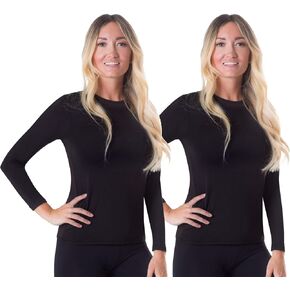 Rocky Thermal Shirts for Women Fleece Lined Base Layer Tops Long Johns Underwear, Warm Insulated Extreme Cold Weather Pajamas