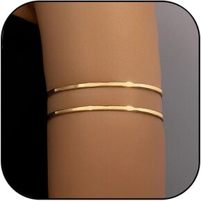 Arm Cuff Bracelet for Women Gold Arm Cuff Upper Arm Bracelet Minimalist arm cuff Bangle Armband Round Bracelet Minimalist Summer Jewelry for Women