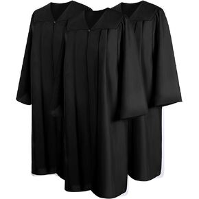 3 Pieces Unisex Matte Graduation Gown for High School & Choir Robe for Church