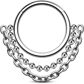 اليهودي 16G الغضروف ثقب المجوهرات استرخى سلسلة اللولب ثقب المجوهرات تشيكوسلوفاكيا متمحور اللولب هوب محارة ثقب المجوهرات الغضروف اللولب هوب القرط للنساء الرجال