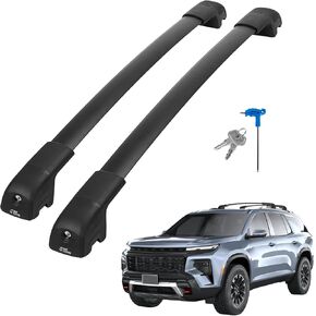 JOYTUTUS Lockable Roof Rack Cross Bars Compatible with Chevy Chevrolet Traverse 2023-2025 Aluminum Anti-Rust Crossbars for Roof Cargo Carrier Bag Kayak Canoe Bike Luggage Snowboard, Black