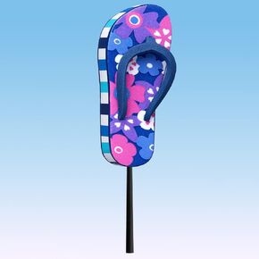Cute Beach Babe Hawaiian Purple Flip Flop Sandal Car Decor Antenna Topper Auto Accessory