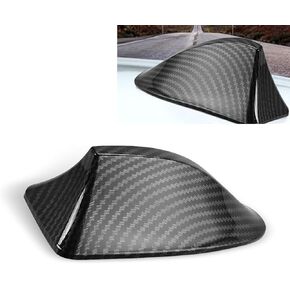 1 PC Car Shark Fin Aerial Antenna, AM/FM Signal Connection Roof Aerial with Adhesive, Universal Shark Fin Shape Decor Accessories, for Most Sedans SUVs (Carbon Fiber Black)