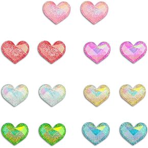 Bling Love Shoe Charms，14 PCS Sparkling Shoe Accessories for Clog Sandals，Decoration Pins for Bracelet Wristband，Women Cute Party Shoe Charm