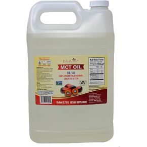 Verdana MCT Oil – Palm Kernel Derived – Kosher Food Grade – Vegan – NON GMO– Used for Keto, Paleo, Sports Nutrition, Aromatherapy, Massage, Ayurvedic Oil Pulling Oral Rinse Mouthwash – (1 Gallon)