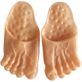 Funny Barefoot Feet Slippers Realistic Big Shoe Covers Toe Slippers for Halloween Family Cosplay Costume Accessories