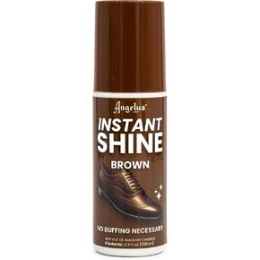 Angelus Liquid Shoe Polish, Instant Shoe Shine with Sponge Leather Shoe Polish for Dress Shoes, Boots, Shoes, Jackets, & More (Brown)