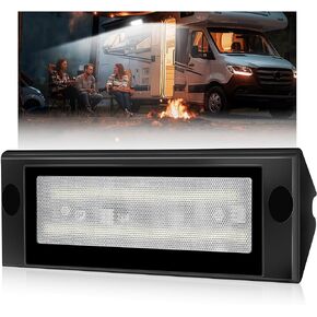 أضواء Offroadtown RV الخارجي 12 فولت RV الشرفة الإضاءة الخارجية الخارجي ضوء الألومنيوم منخفضة التيار LED مشهد إضاءة متوافقة مع مقطورات RV Travel Campers 5th عجلات Motorhome SUV Truck - White
