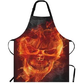 Big Lebowski Dude Rug Kitchen Bib Apron Man Has Huge Rug in Middle Ties Board Game Together Polyester Adjustable Apron for Outdoor BBQ Gardening 27" X 31" for Chef Waitress