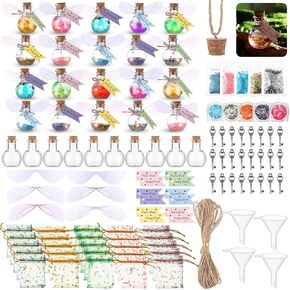 Jinei 262 Pieces Mystery Potion Craft Kit with 24 Magic Witch Potion Bottles Fairy Wing DIY Magic Fairy Bottle Set for Christmas Decorations Birthday Creative Gift Filling Supplies