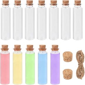 20 ml Mini Glass Bottles with Cork, 12pcs Small Bottles with Cork, Mini Vials Jars with Cork Stoppers, Tiny Potion Bottles with Cork, Decorative Bottles DIY Art Craft Storage Party Favors
