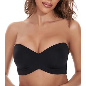 Strapless Bra for Women Plus Size Anti-Slip Multiway T-Shirt Bras with 1 Pairs Straps