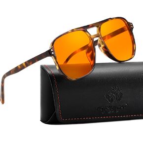 FEISEDY Amber Blue Light Glasses for Computer Gaming Anti Eyestrain Sleep Glasses G2835
