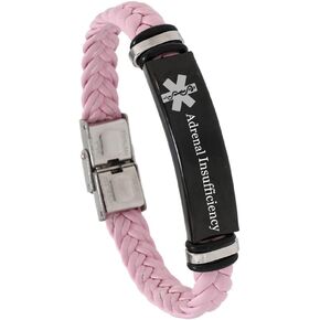 ZKXXJ Free Engraving Custom Medical Alert ID Bracelet for Men Women - Laser Engraved Medical Leather Wristband Sos Emergency Identification Bracelets Healthy ICE Allergy Bracelet for Him Her