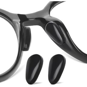 Glasses Nose Pads, 3.2mm Heightened Airbag Cushions, Anti Slip Teardrop for Plastic Frames Glasses Grips, Silicone Adhesive Replacement Nose Pads with Sunglasses Eyeglasses (5 Black Pairs)