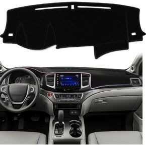 Dash Cover Mat Fit for Honda Pilot 2016-2022 Ridgeline 2017-2025 Passport 2019-2025 Dashboard Cover All-Black Dash Mat with Anti-Slip Silicone Granules Pad Accessories