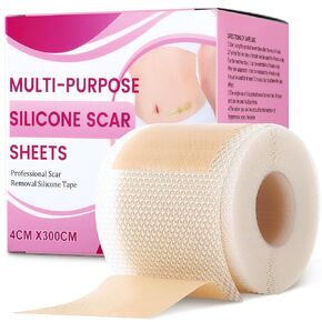 Silicone Scar Sheets & Tape (1.6" x 120"-3M) - Reusable Soft Medical Grade Silicone Strips Patches for Surgical, Keloid, Acne, Burn, C - Section, Facial & Face Skin Scars