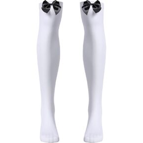 Abafip Men Men Sissy Bowknot جوارب فوق الركبة المفرط الجوارب الجوارب الجوارب الجوارب الجوارب الداخلية