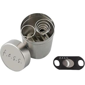 Car Ashtray Can Portable Cigar Cigarette Travel Ashtray Fits in Cup Holder with FESS 80R Cut Cigar Cutter