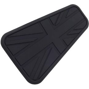 Motorcycle Fuel Tank Protector Pads - Black Rubber Knee Pad Stickers for Center Tank, Universal Gas Tank Protection, Durable Vintage-Style Design