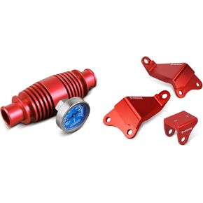 Cooling Tool with Thermometer and Engine Stay Bracket Set Compatible with Yamaha Raptor 700R YFM700R 2009 2011 2012 2013 2015-2024, Raptor 700 YFM700 2013 2015-2024
