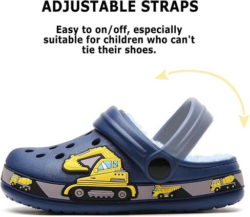 CERYTHRINA Kids Fur Lined Garden Clogs: Cartoon Sandals - Fleece Winter Warm House Slippers for Boys Girls Toddler in Saudi Arabia