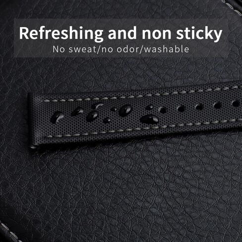 Onthelevel Water Resistant Oxford Fabric Watch Strap 18mm 19mm 20mm 22mm Sailcloth With Leather Back Lining Quick Release Watch Band Replacement in Saudi Arabia