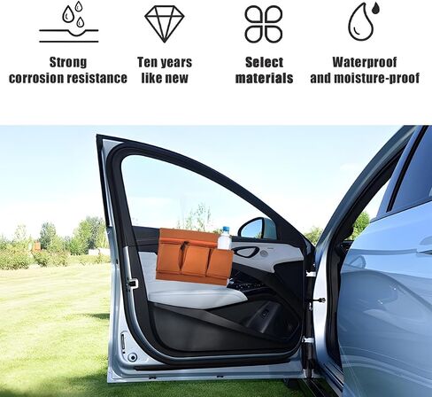 Mandark Car Window Armrest Storage Box, Leather Vehicle Side Door Organizer with Multiple Pockets, Comfortable Automotive Arm Elbow Rest Pad Bag Accessories, Universal for Most Cars (Black) in Saudi Arabia