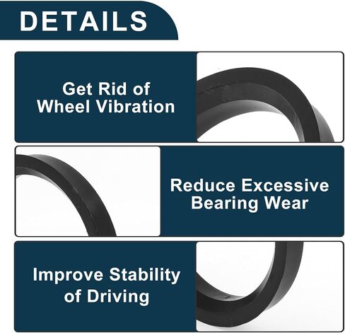 Car Wheel Hub Centric Rings Durable Wheels Center Shaft Shock Absorbing Hubrings Black 4 Pcs OD 69.1mm to ID 57.1mm Polycarbonate in Saudi Arabia