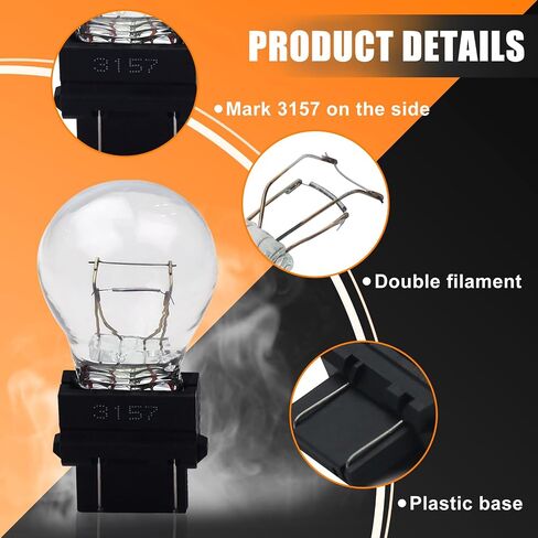 3157 3457 Bulbs (12V 27/7W, 3000K Amber) - Pack of 2 - Replacement Tail Light, Brake Light, Turn Signal Bulbs for Jeep Grand Cherokee, Wrangler, Commander, Compass, Journey, Dodge Primus, Edge in Saudi Arabia
