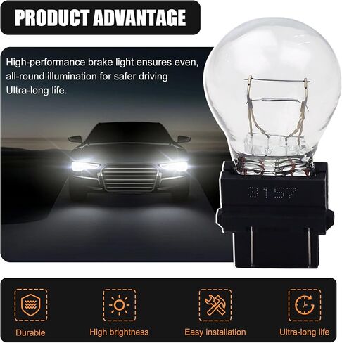 3157 3457 Bulbs (12V 27/7W, 3000K Amber) - Pack of 2 - Replacement Tail Light, Brake Light, Turn Signal Bulbs for Jeep Grand Cherokee, Wrangler, Commander, Compass, Journey, Dodge Primus, Edge in Saudi Arabia