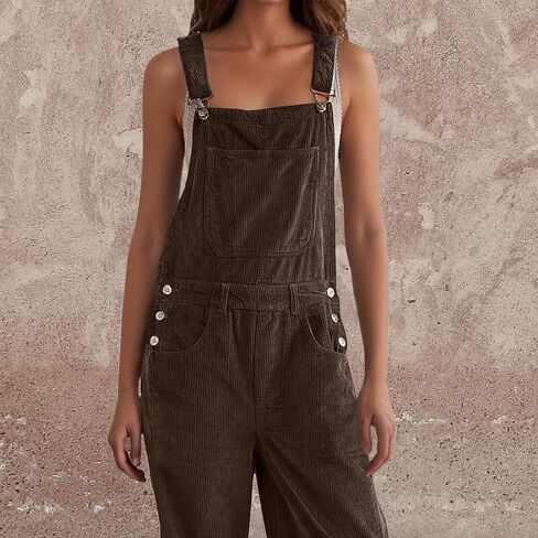 بوليتات نسائية للسيدات corduroy bib plebsuits wide legper romper مع جيوب in Kuwait