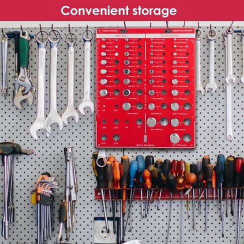 42 مدقق خيط الصواميل والمسامير، حجم الترباس ومقياس الخيط، مقياس معرف البراغي والصواميل القياسي والمتري، أداة قياس حجم المسمار مع 19 مسمارًا قياسيًا و15 متريًا و8 رؤوس مثقاب in Kuwait