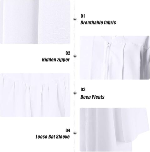 3 Pieces Unisex Matte Graduation Gown for High School & Choir Robe for Church in Kuwait