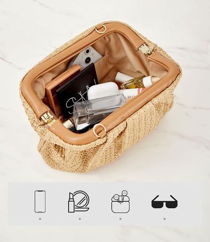 Women Straw Beach Clutch Parse Handbag Summer Alegant Astrict Counter Bag Crossbody Bag Bag Crossbody in Kuwait